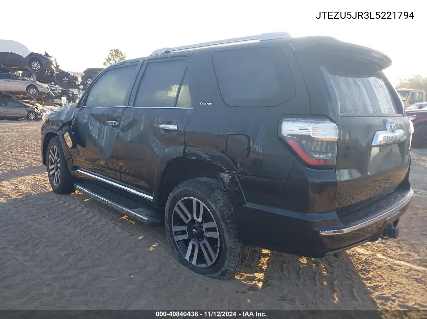 2020 Toyota 4Runner Limited VIN: JTEZU5JR3L5221794 Lot: 40840438