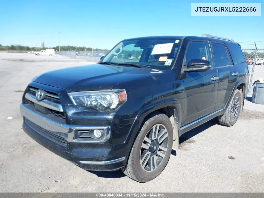 2020 Toyota 4Runner Limited VIN: JTEZU5JRXL5222666 Lot: 40846934