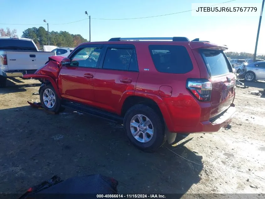 2020 Toyota 4Runner Sr5 Premium VIN: JTEBU5JR6L5767779 Lot: 40866614