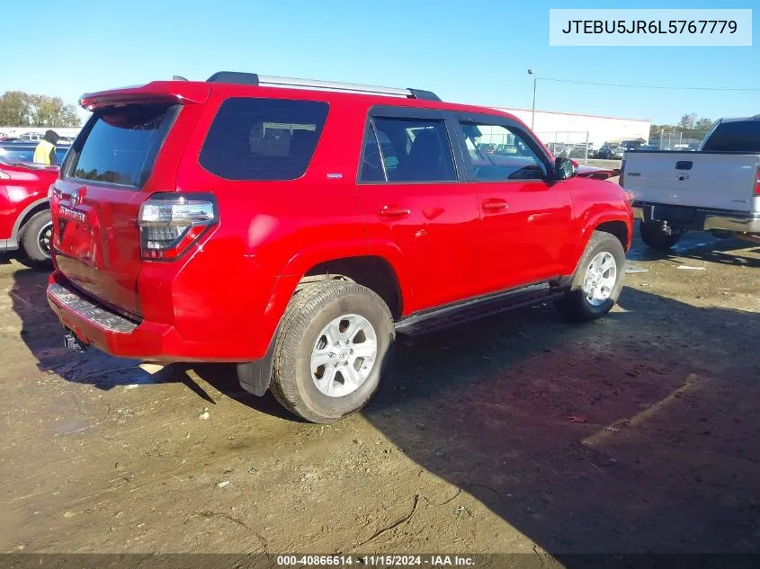 2020 Toyota 4Runner Sr5 Premium VIN: JTEBU5JR6L5767779 Lot: 40866614