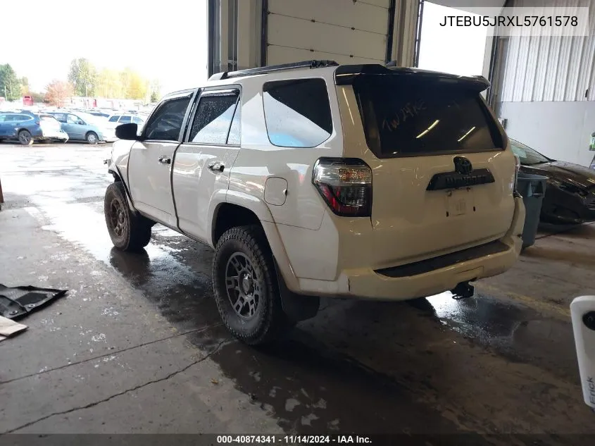 2020 Toyota 4Runner Venture Special Edition VIN: JTEBU5JRXL5761578 Lot: 40874341