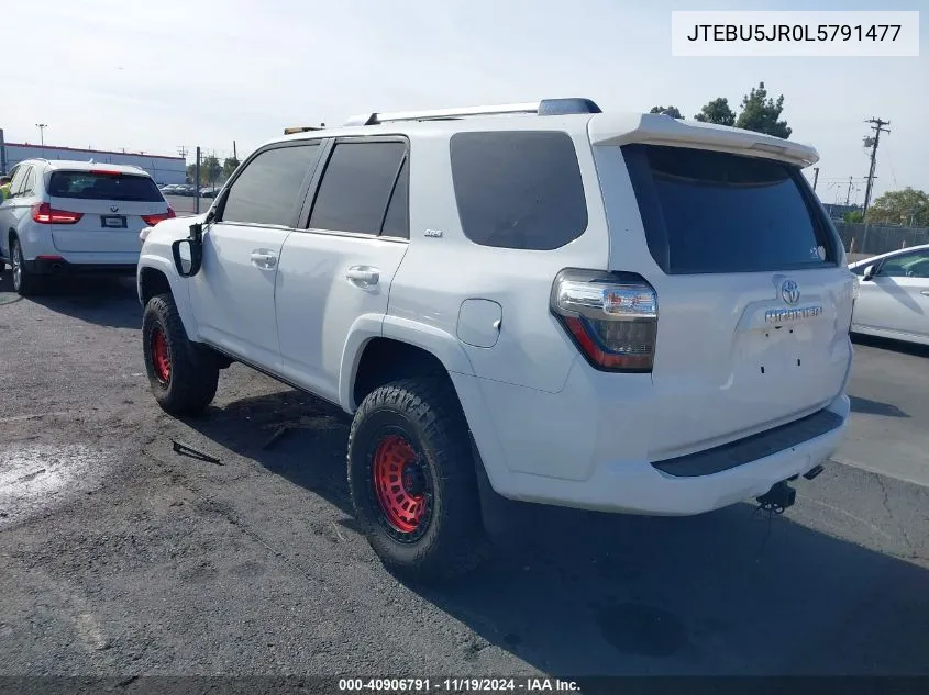 2020 Toyota 4Runner Sr5 VIN: JTEBU5JR0L5791477 Lot: 40906791