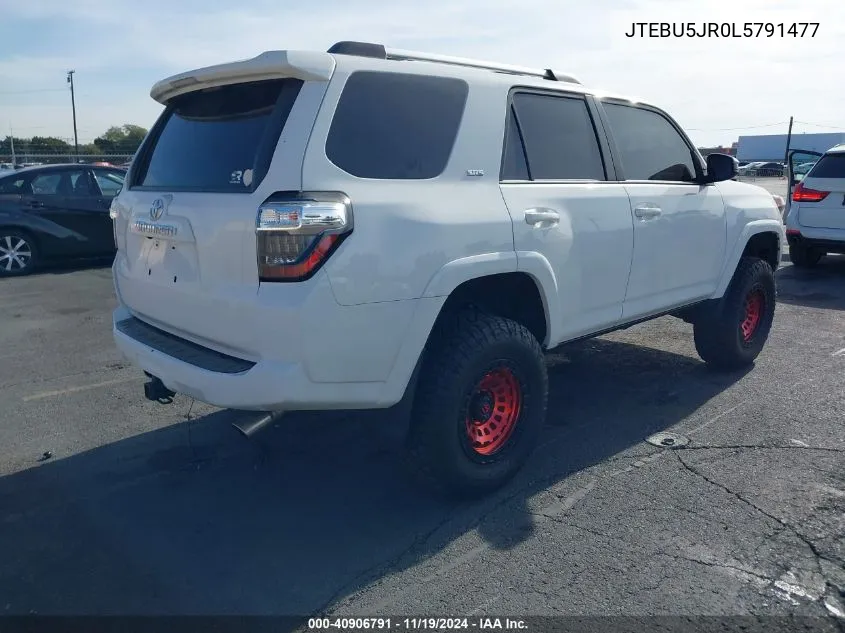 2020 Toyota 4Runner Sr5 VIN: JTEBU5JR0L5791477 Lot: 40906791