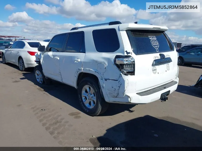 2021 Toyota 4Runner Sr5 VIN: JTEMU5JR3M5852864 Lot: 39202313