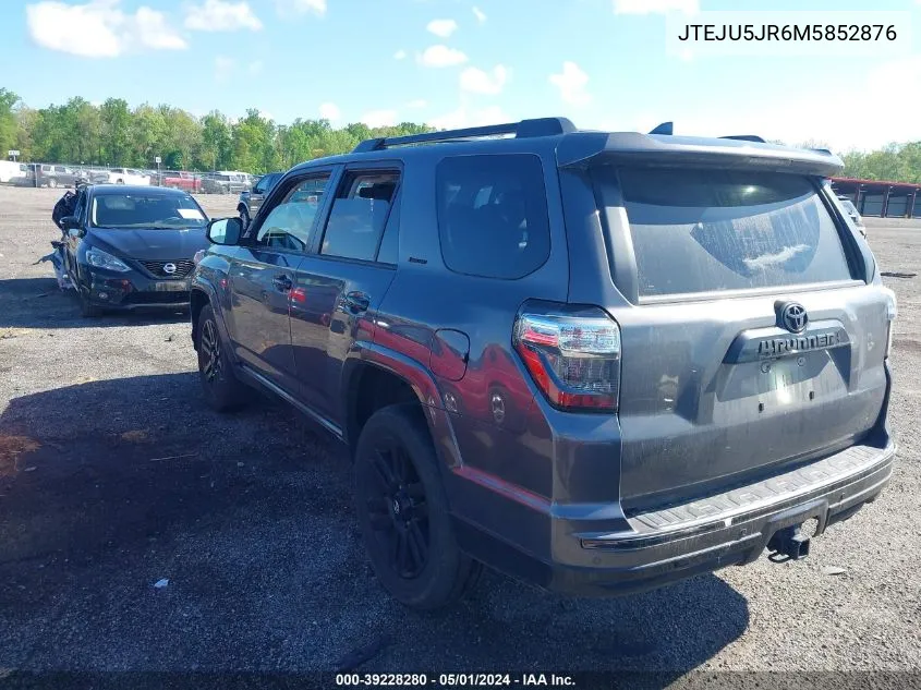 2021 Toyota 4Runner Nightshade Special Edition VIN: JTEJU5JR6M5852876 Lot: 39228280