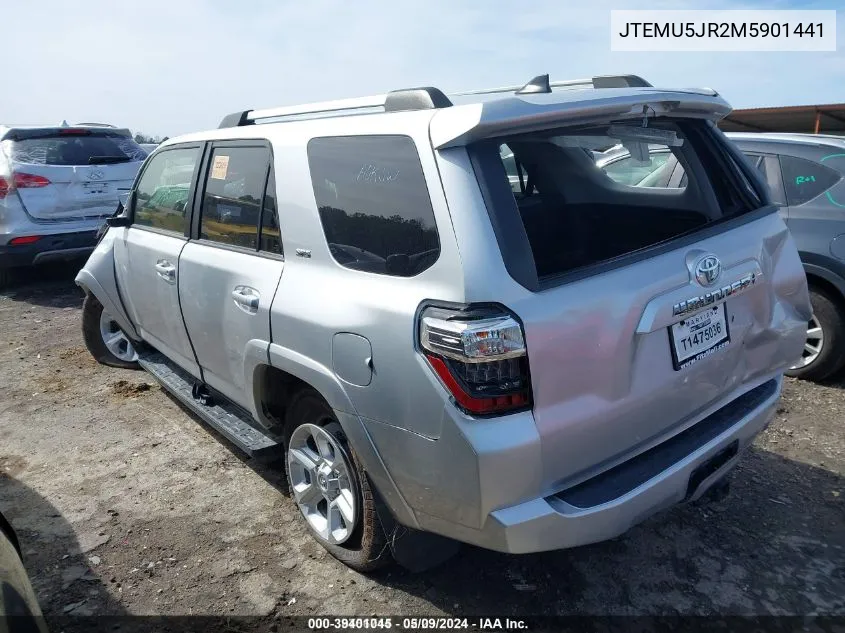 2021 Toyota 4Runner Sr5 VIN: JTEMU5JR2M5901441 Lot: 39401045