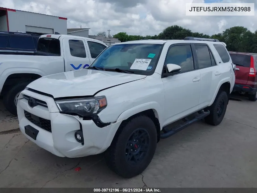 JTEFU5JRXM5243988 2021 Toyota 4Runner Sr5/Trail/Sr5 Premium/Lim