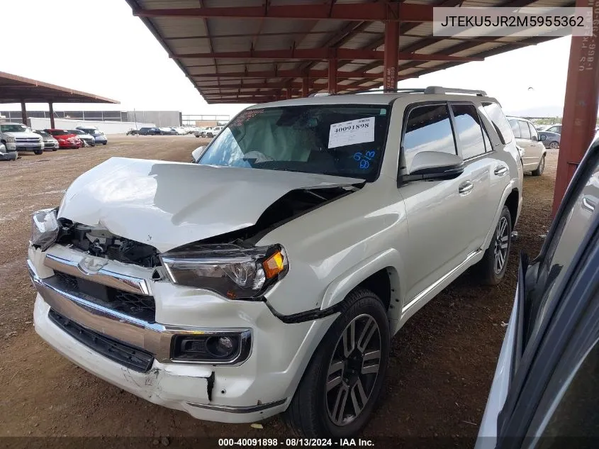 2021 Toyota 4Runner Trail/Sr5/Sr5 Premium/Lim VIN: JTEKU5JR2M5955362 Lot: 40091898