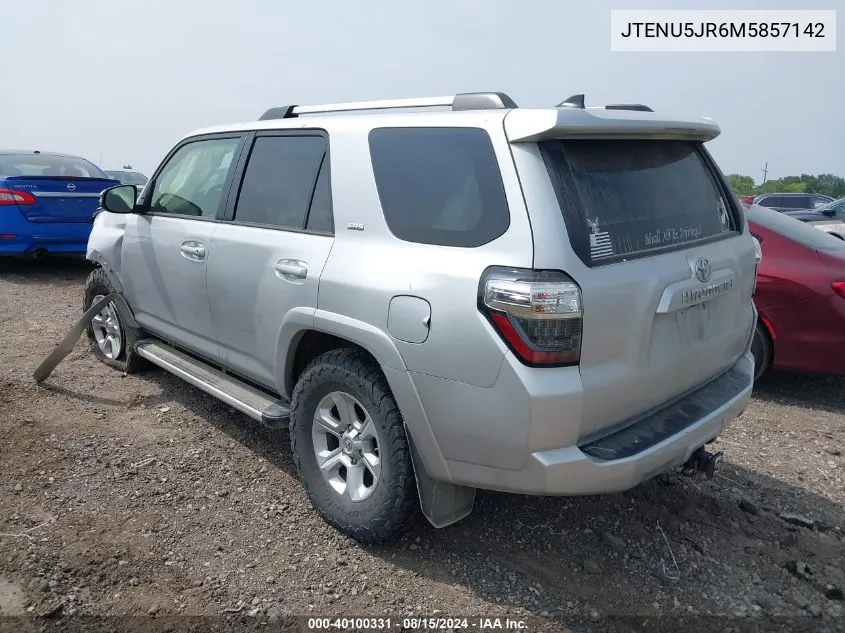 2021 Toyota 4Runner Sr5 Premium VIN: JTENU5JR6M5857142 Lot: 40100331