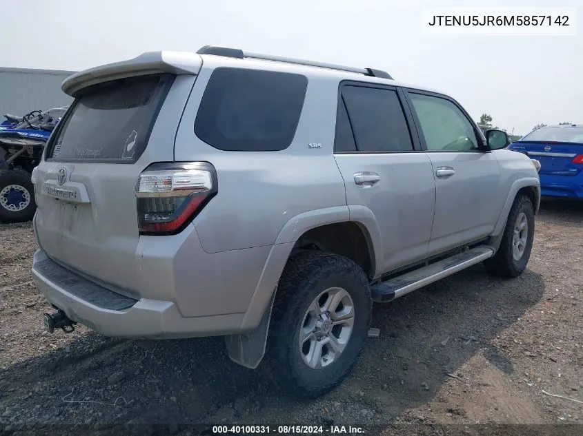 2021 Toyota 4Runner Sr5 Premium VIN: JTENU5JR6M5857142 Lot: 40100331