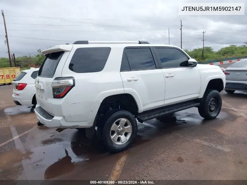 2021 Toyota 4Runner Sr5 Premium VIN: JTENU5JR1M5902147 Lot: 40169260