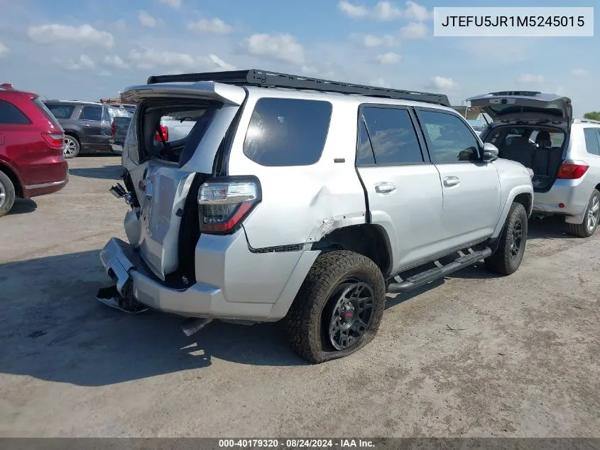 2021 Toyota 4Runner Sr5 Premium VIN: JTEFU5JR1M5245015 Lot: 40179320