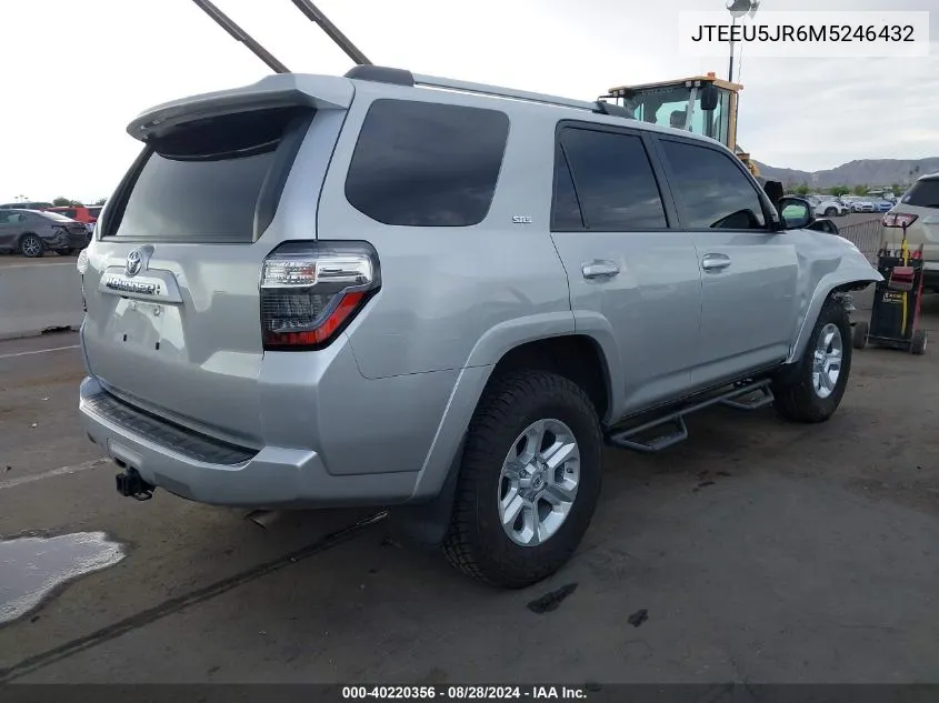 2021 Toyota 4Runner Sr5 VIN: JTEEU5JR6M5246432 Lot: 40220356