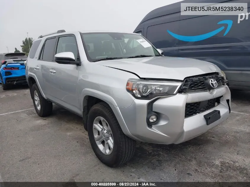 2021 Toyota 4Runner Sr5 VIN: JTEEU5JR5M5238340 Lot: 40225599