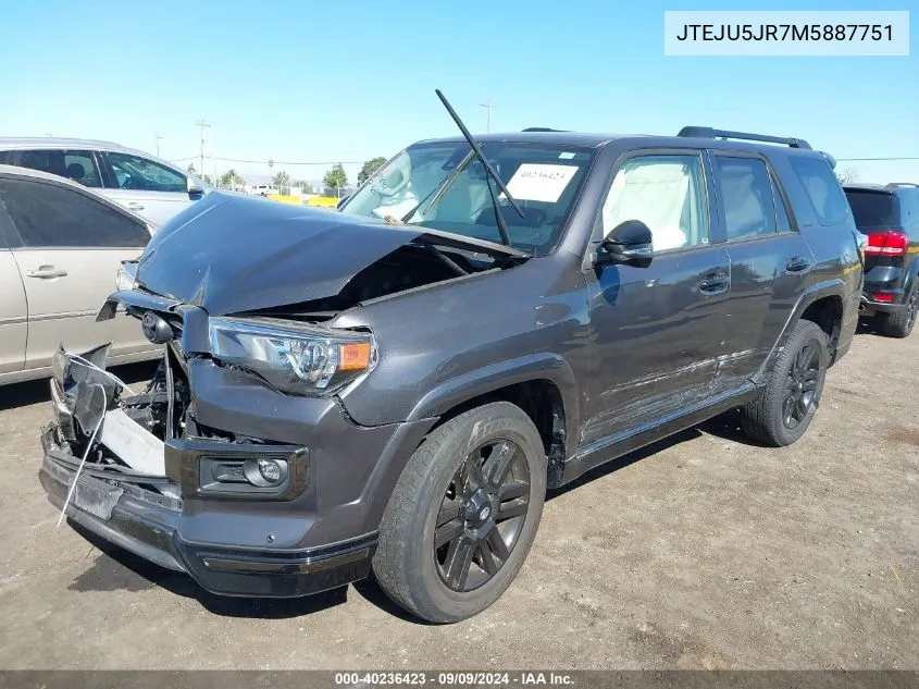 JTEJU5JR7M5887751 2021 Toyota 4Runner Nightshade Special Edition