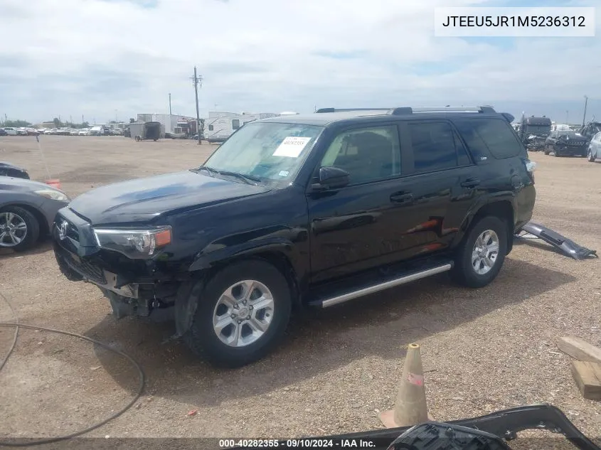 2021 Toyota 4Runner Sr5/Trail/Sr5 Premium/Limited/Night Shade VIN: JTEEU5JR1M5236312 Lot: 40282355