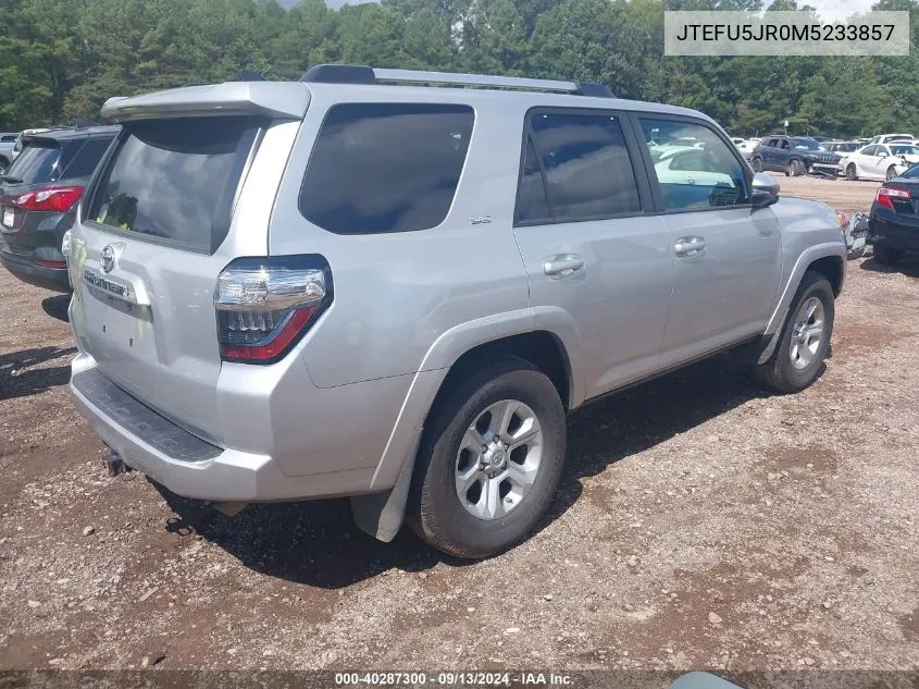 2021 Toyota 4Runner Sr5/Trail/Sr5 Premium/Limited/Night Shade VIN: JTEFU5JR0M5233857 Lot: 40287300