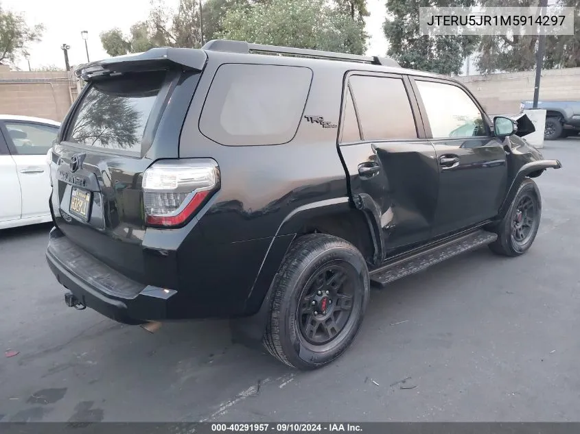 2021 Toyota 4Runner Trd Off Road Premium VIN: JTERU5JR1M5914297 Lot: 40291957