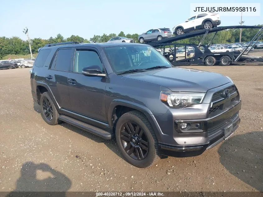 2021 Toyota 4Runner Nightshade Special Edition VIN: JTEJU5JR8M5958116 Lot: 40320712