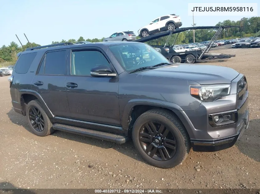 2021 Toyota 4Runner Nightshade Special Edition VIN: JTEJU5JR8M5958116 Lot: 40320712