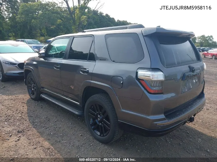 2021 Toyota 4Runner Nightshade Special Edition VIN: JTEJU5JR8M5958116 Lot: 40320712