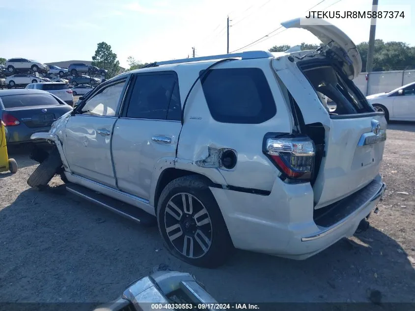 2021 Toyota 4Runner Trail/Sr5/Sr5 Premium/Limited/Night Shade VIN: JTEKU5JR8M5887374 Lot: 40330553