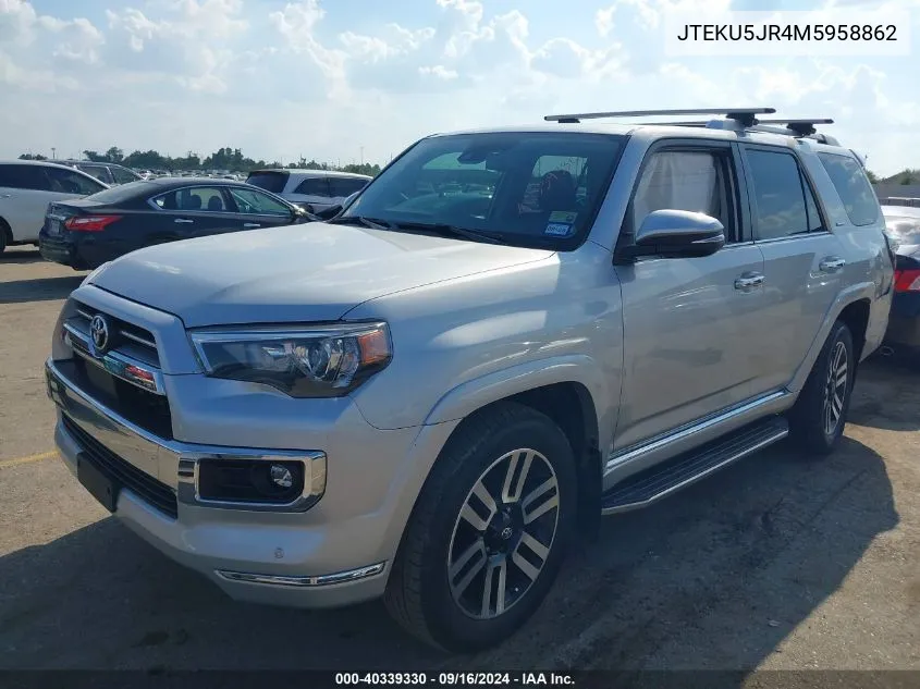 2021 Toyota 4Runner Limited VIN: JTEKU5JR4M5958862 Lot: 40339330