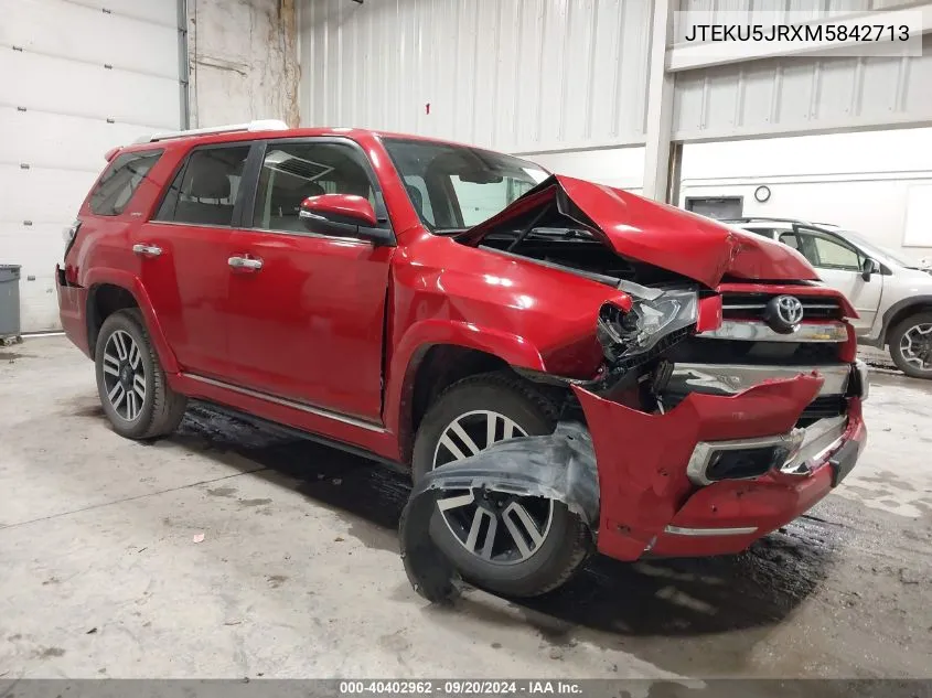 2021 Toyota 4Runner Limited VIN: JTEKU5JRXM5842713 Lot: 40402962