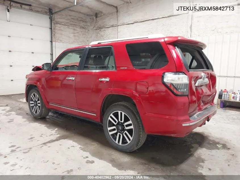 2021 Toyota 4Runner Limited VIN: JTEKU5JRXM5842713 Lot: 40402962