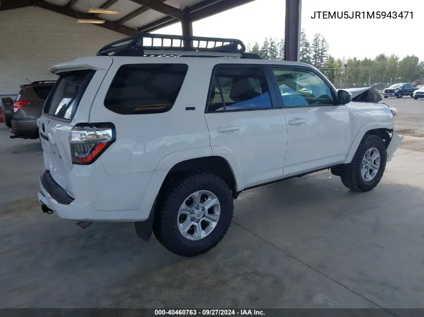 JTEMU5JR1M5943471 2021 Toyota 4Runner Sr5