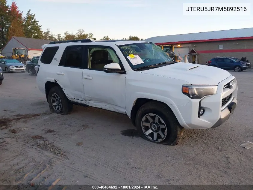 2021 Toyota 4Runner Sr5 Premium/Venture/Trd O VIN: JTERU5JR7M5892516 Lot: 40464692