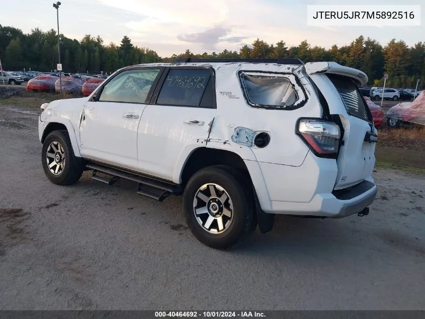 2021 Toyota 4Runner Sr5 Premium/Venture/Trd O VIN: JTERU5JR7M5892516 Lot: 40464692