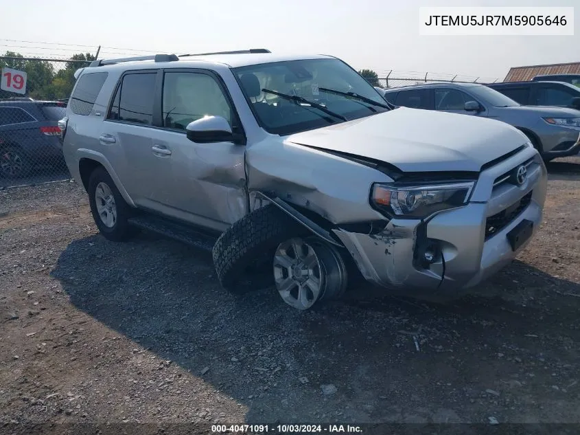 JTEMU5JR7M5905646 2021 Toyota 4Runner Sr5