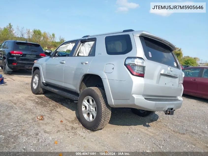 JTEMU5JR7M5905646 2021 Toyota 4Runner Sr5