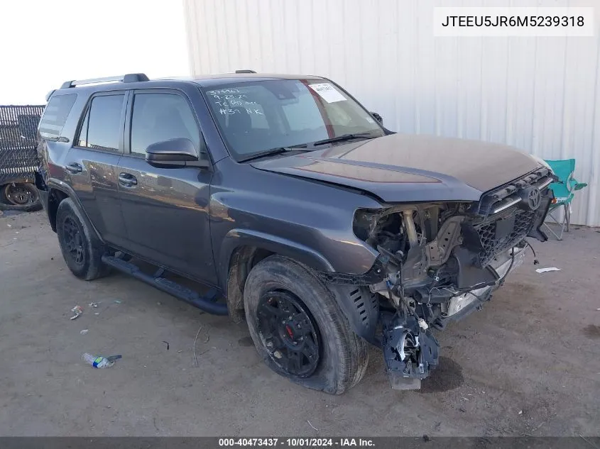 2021 Toyota 4Runner Sr5/Trail/Sr5 Premium/Lim VIN: JTEEU5JR6M5239318 Lot: 40473437