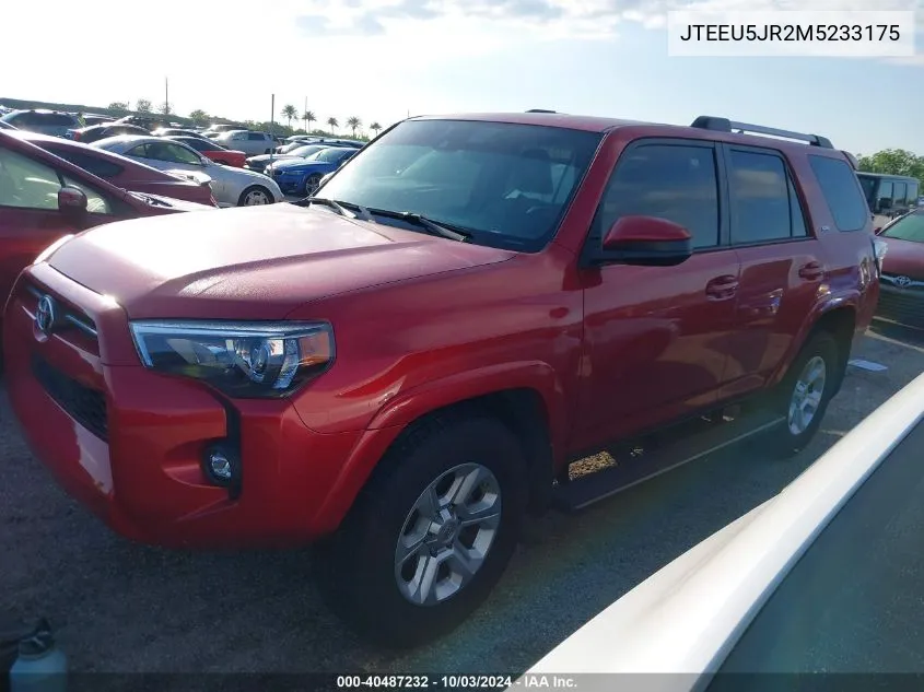 2021 Toyota 4Runner Sr5 VIN: JTEEU5JR2M5233175 Lot: 40487232