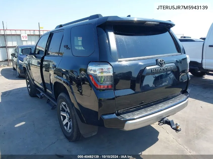 2021 Toyota 4Runner Trd Off Road Premium VIN: JTERU5JR7M5943139 Lot: 40492139