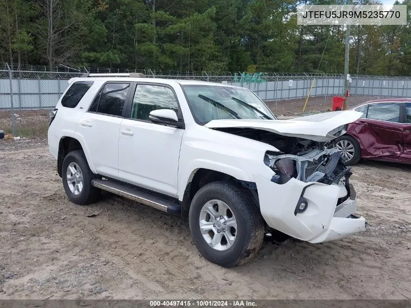 2021 Toyota 4Runner Sr5 Premium VIN: JTEFU5JR9M5235770 Lot: 40497415