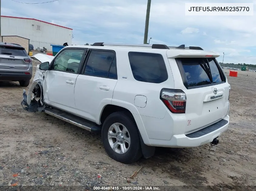 2021 Toyota 4Runner Sr5 Premium VIN: JTEFU5JR9M5235770 Lot: 40497415