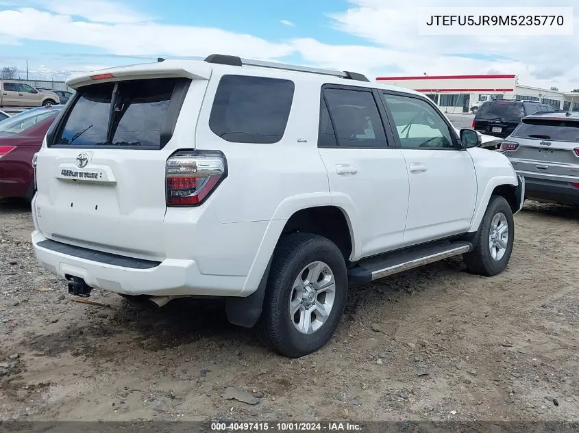 2021 Toyota 4Runner Sr5 Premium VIN: JTEFU5JR9M5235770 Lot: 40497415