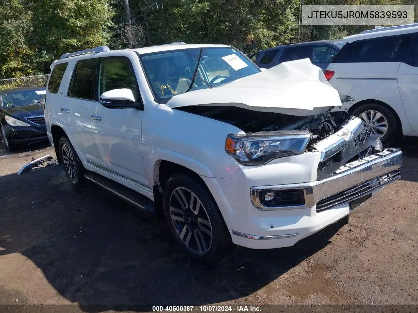 2021 Toyota 4Runner Limited VIN: JTEKU5JR0M5839593 Lot: 40500387