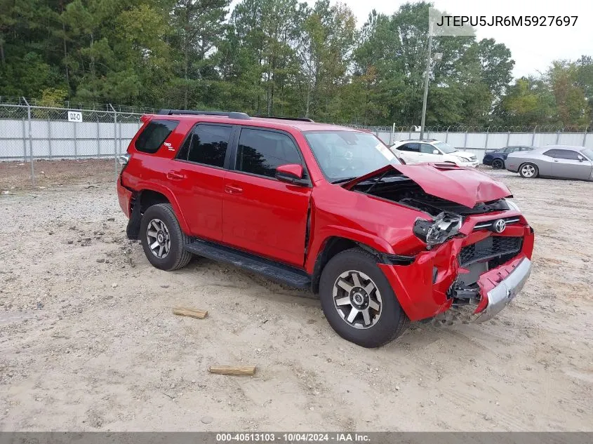 2021 Toyota 4Runner Trd Off Road VIN: JTEPU5JR6M5927697 Lot: 40513103