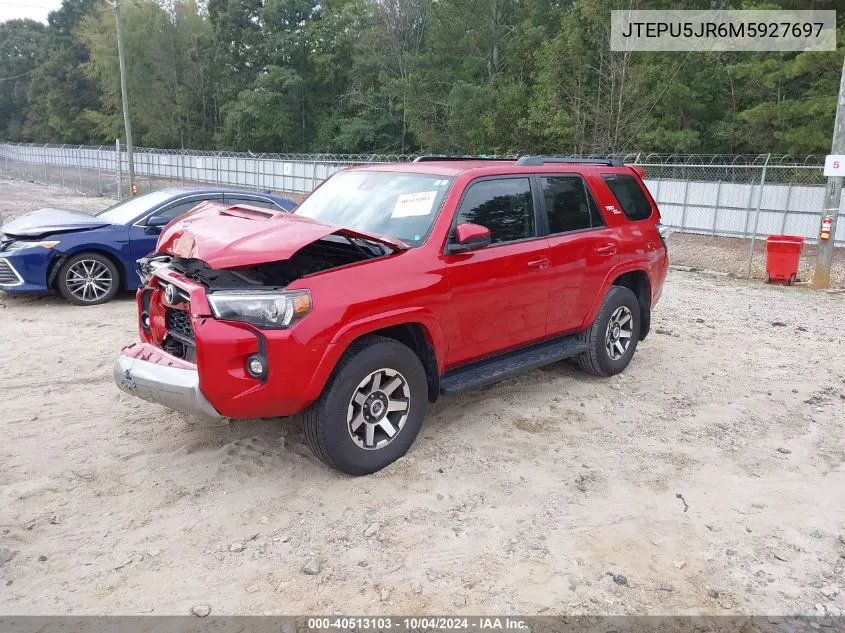 2021 Toyota 4Runner Trd Off Road VIN: JTEPU5JR6M5927697 Lot: 40513103