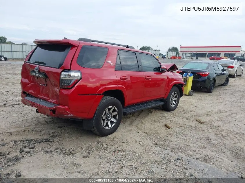 JTEPU5JR6M5927697 2021 Toyota 4Runner Trd Off Road