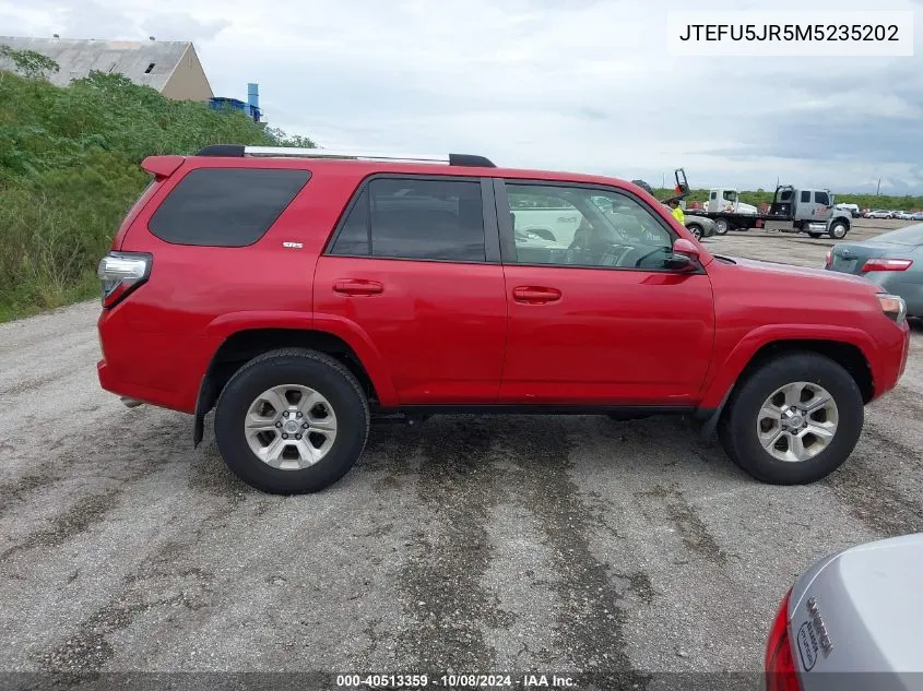 2021 Toyota 4Runner Sr5 Premium VIN: JTEFU5JR5M5235202 Lot: 40513359