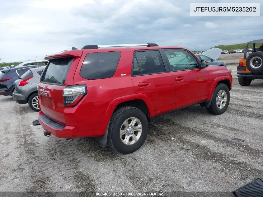 JTEFU5JR5M5235202 2021 Toyota 4Runner Sr5 Premium