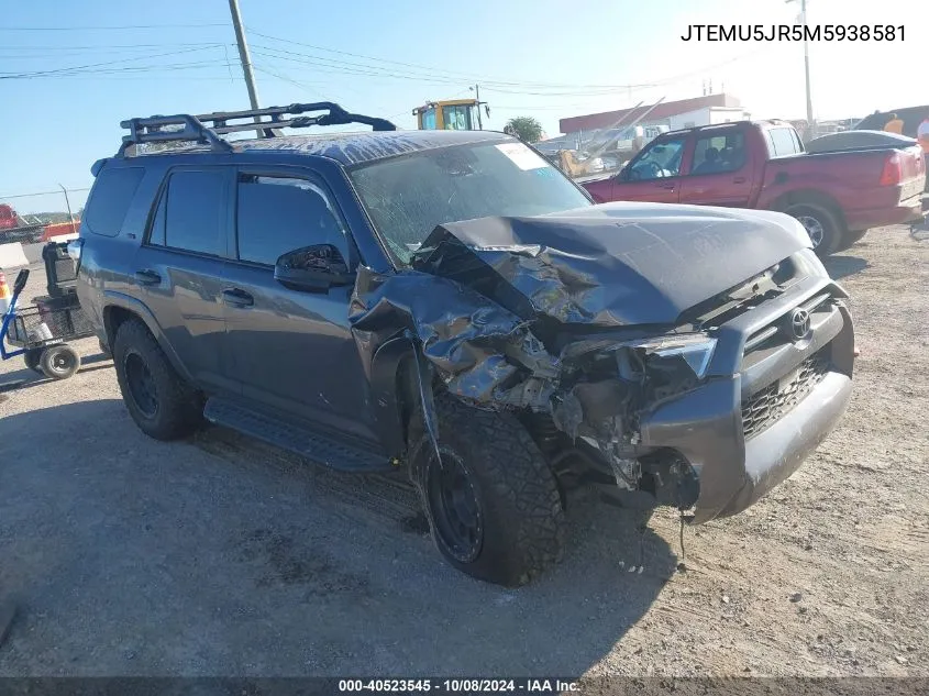 2021 Toyota 4Runner Sr5 VIN: JTEMU5JR5M5938581 Lot: 40523545