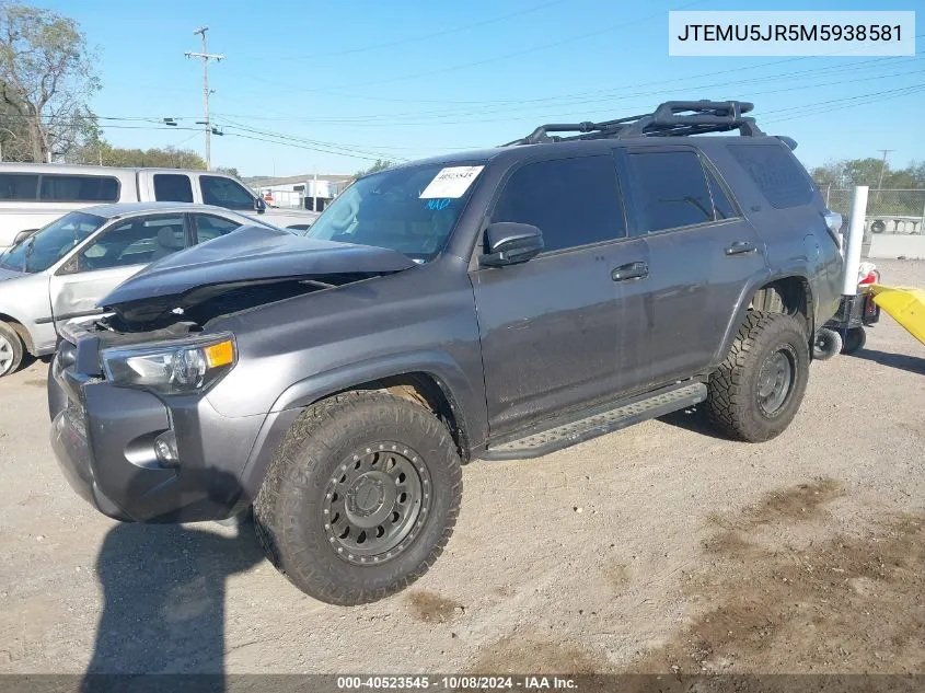 2021 Toyota 4Runner Sr5 VIN: JTEMU5JR5M5938581 Lot: 40523545