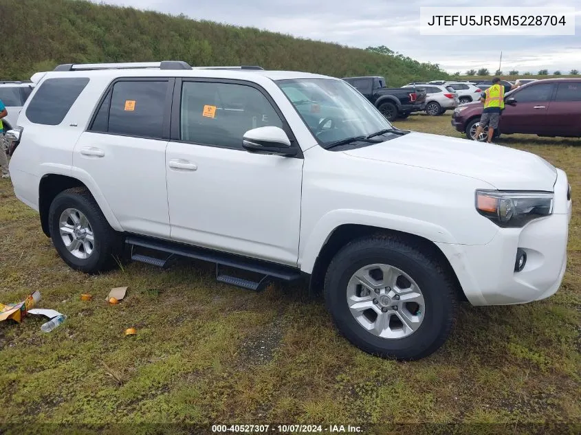 2021 Toyota 4Runner Sr5/Trail/Sr5 Premium/Lim VIN: JTEFU5JR5M5228704 Lot: 40527307