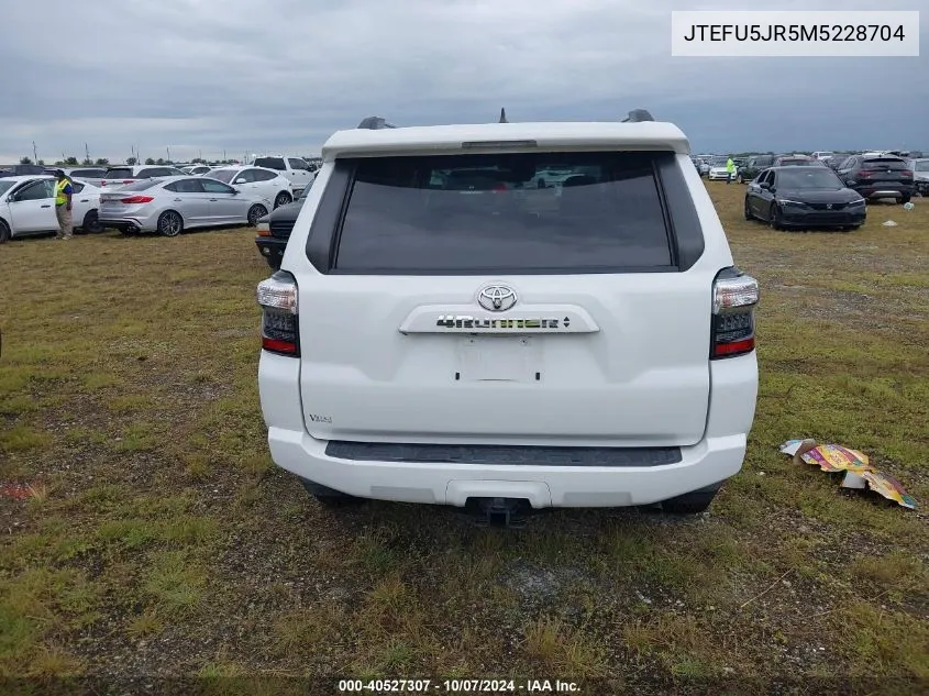 2021 Toyota 4Runner Sr5/Trail/Sr5 Premium/Lim VIN: JTEFU5JR5M5228704 Lot: 40527307